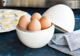 Nordic Ware microwave egg boiler care note indicating not dishwasher-safe