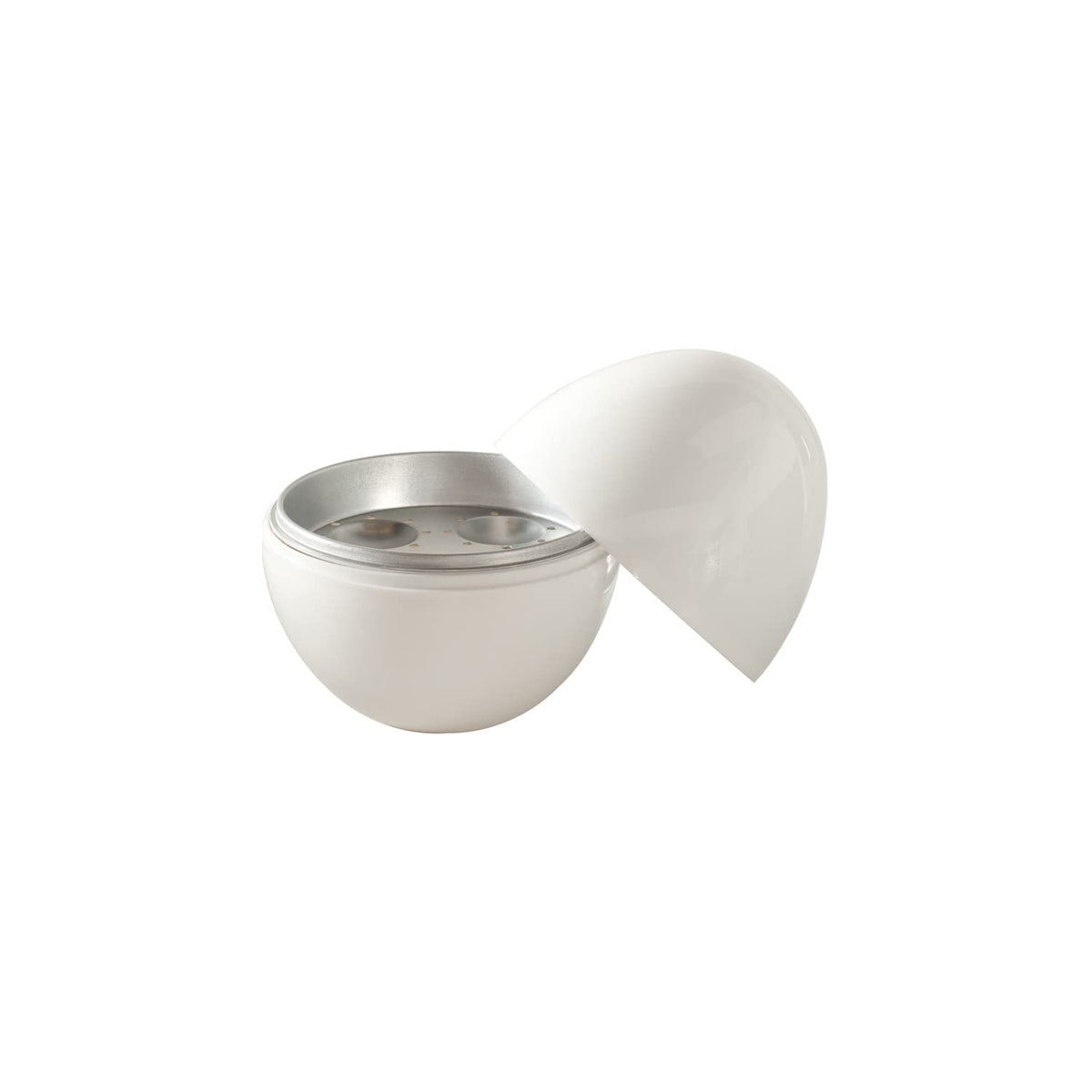 Nordic Ware microwave egg boiler top view highlights compact form for quick breakfasts