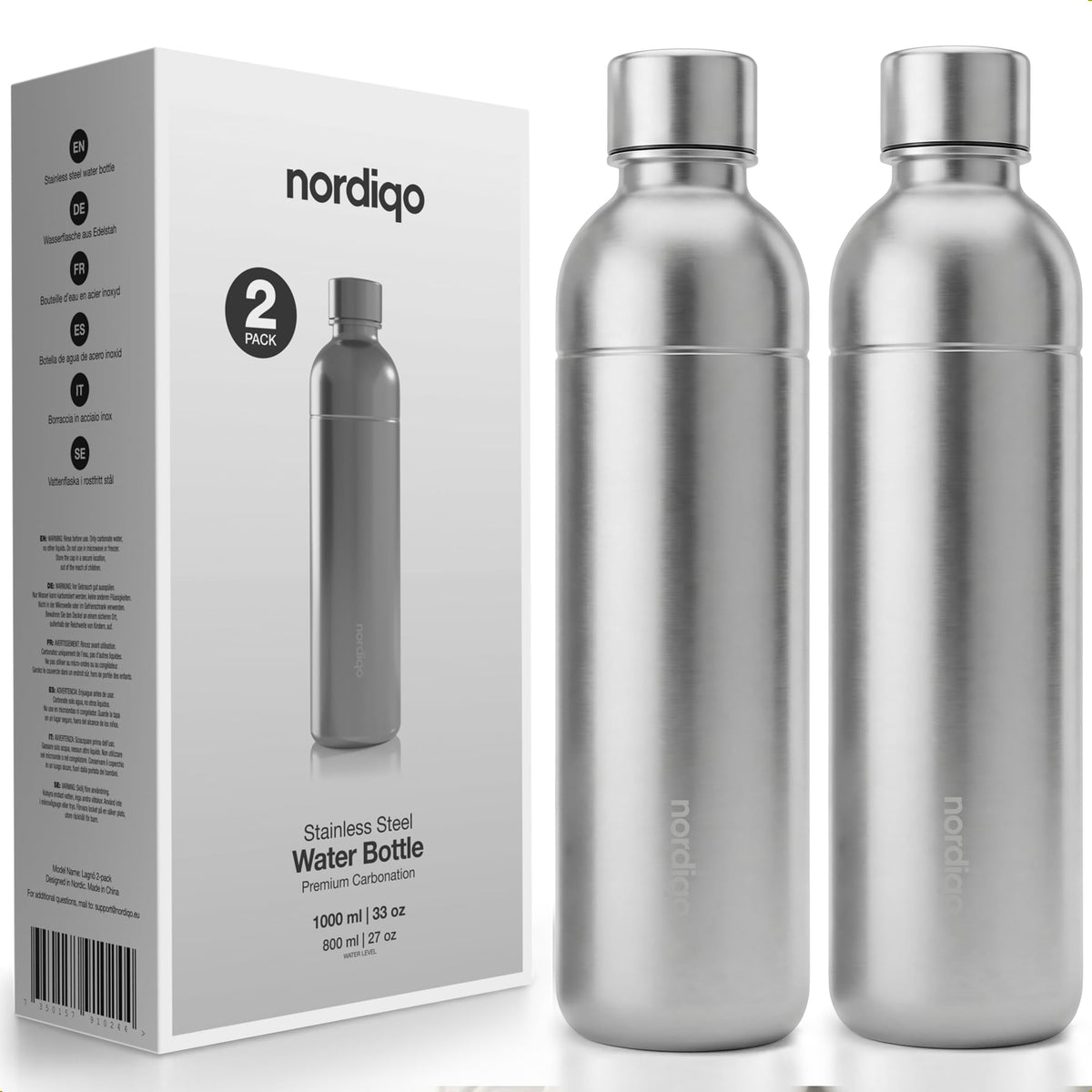 Nordiqo Premium 33oz bottle cap ensures a secure, leak-free seal for everyday sparkling water.