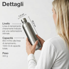 Nordiqo Premium 33oz bottle shows a durable stainless-steel body with a sleek look.
