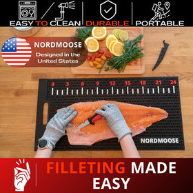 Nordmoose 28x14 inch mat provides ample filleting workspace for large fish.