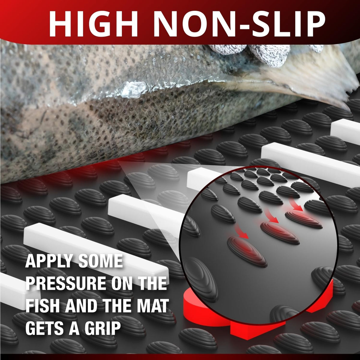 Nordmoose fillet mat with ruler decal for quick catch measurements.