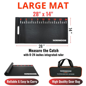 Nordmoose portable fish cleaning kit shown with knife and gadgets for travel.