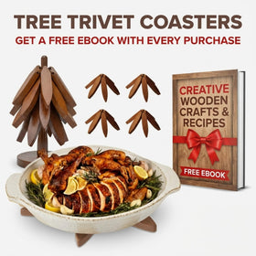 Nordora beech wood tree trivet foldable setup