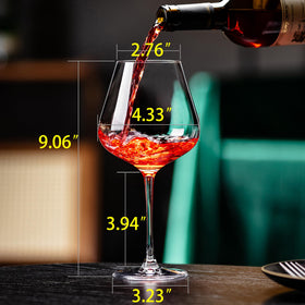 NORIMODA wine glasses large-bowl profile highlighting aroma and flavor.