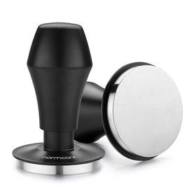 Normcore 58mm tamper with stand demonstrates stable tamping for even extractions.