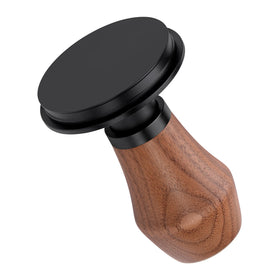 Normcore walnut handle provides ergonomic grip for tamping