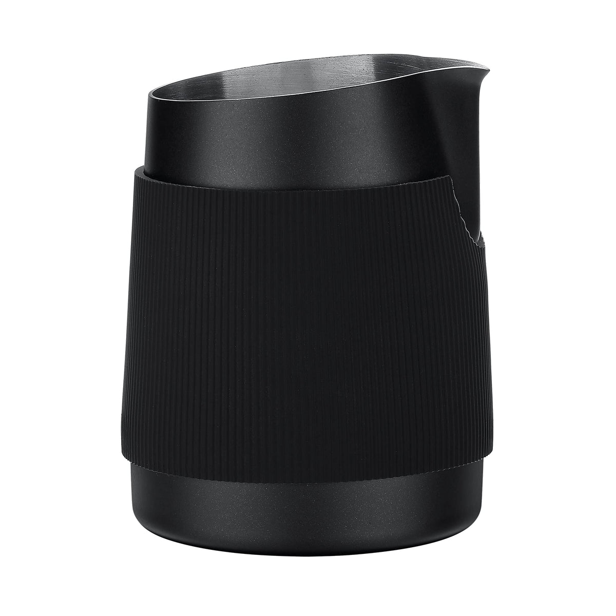 Normcore handleless milk frothing jug enables precise pours for latte art.