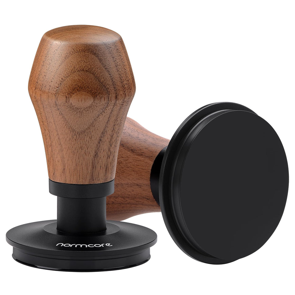 Normcore tamper V4.1 with click sound confirms consistent pressure for espresso.