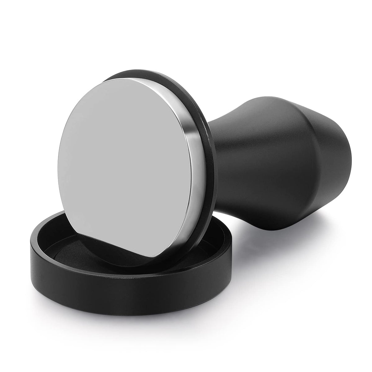 Ergonomic grip supports comfortable, controlled tamping for long sessions