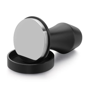 Ergonomic grip supports comfortable, controlled tamping for long sessions