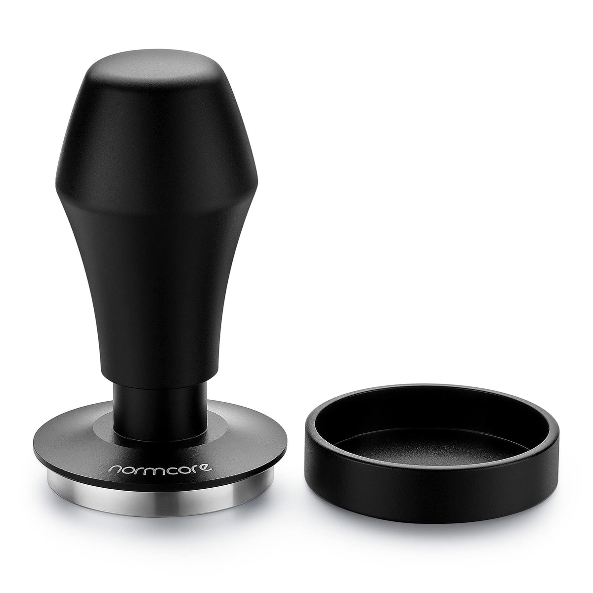 Normcore V4 tamper with spring-loaded mechanism for consistent tamping and even extraction potential
