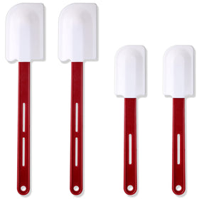 Norme four-piece silicone spatulas shown for nonstick pans with heat resistance up to 260°C.