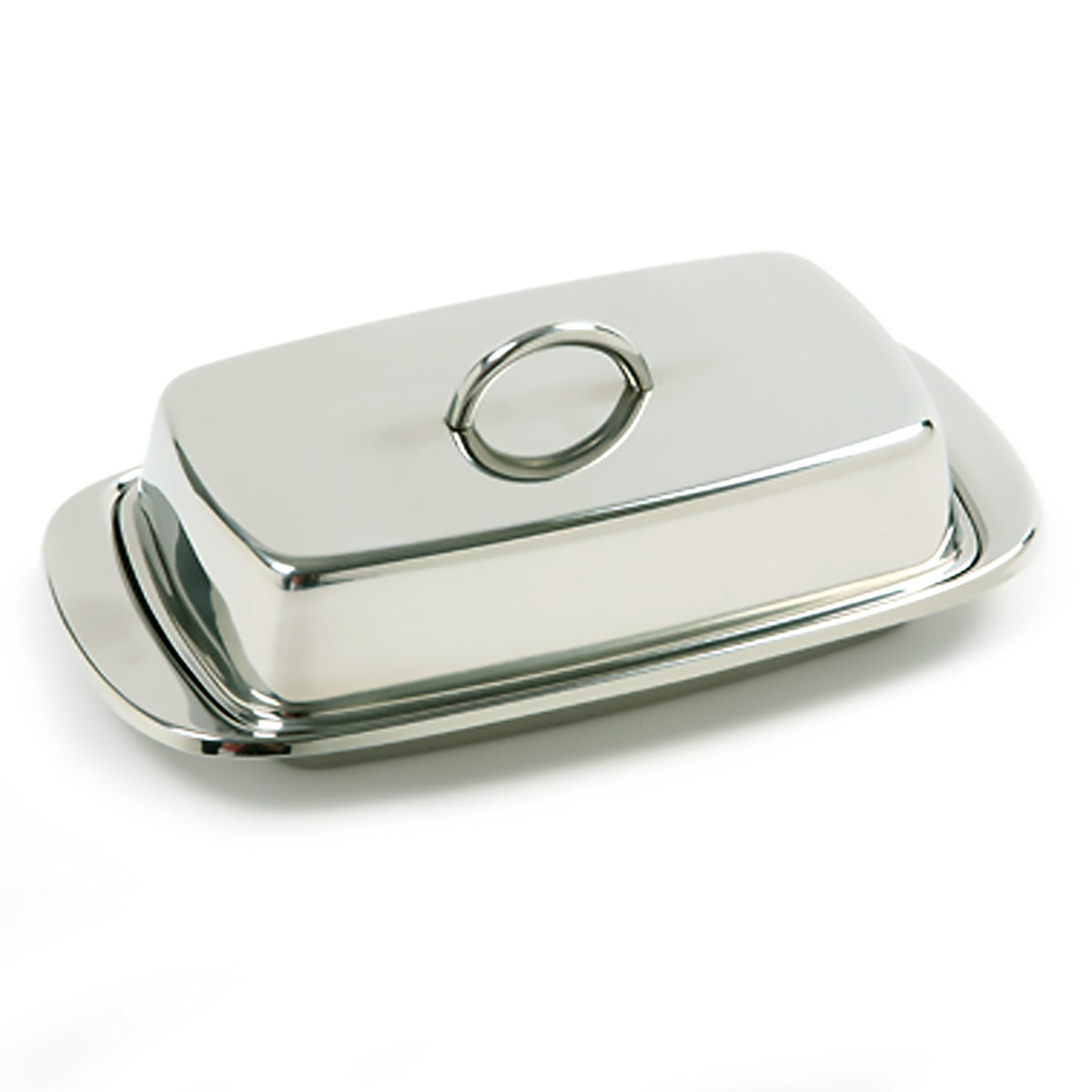 Norpro 282 stainless steel double covered butter dish with lid for fresh, clean butter.