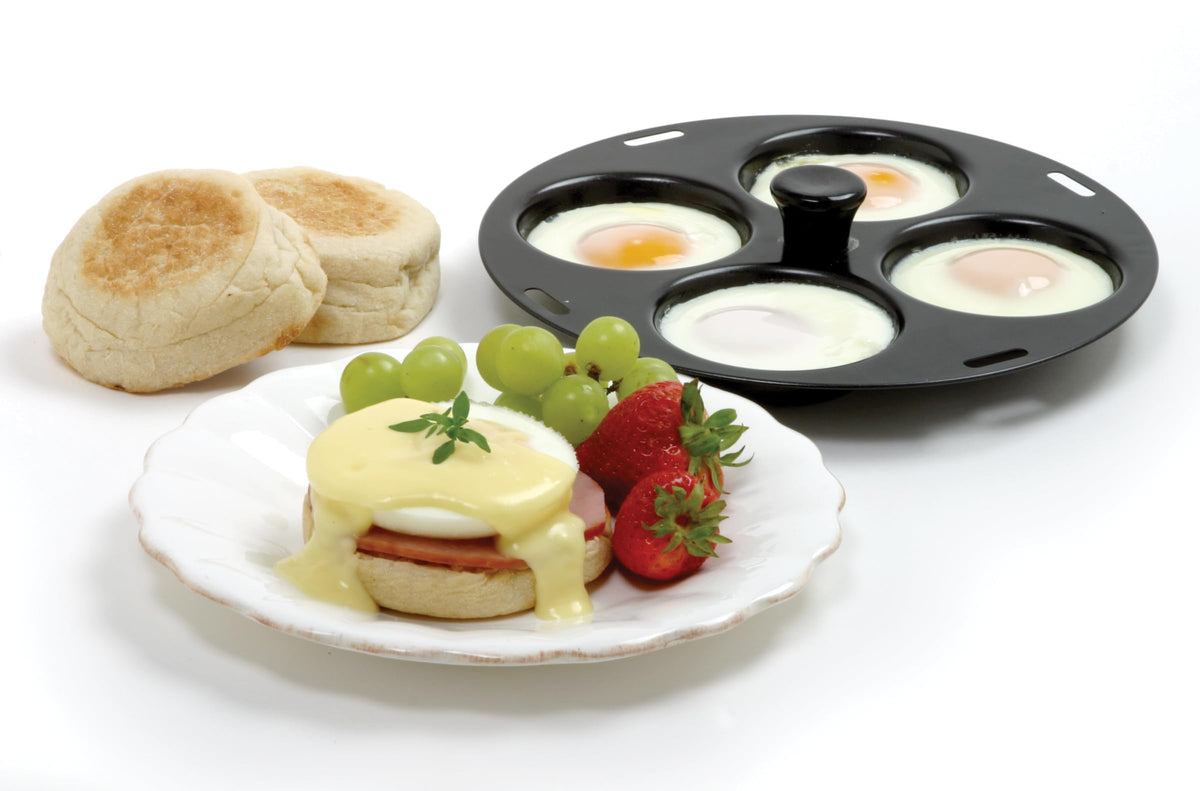 Norpro 992 poacher close-up showing nonstick coating for effortless egg release.