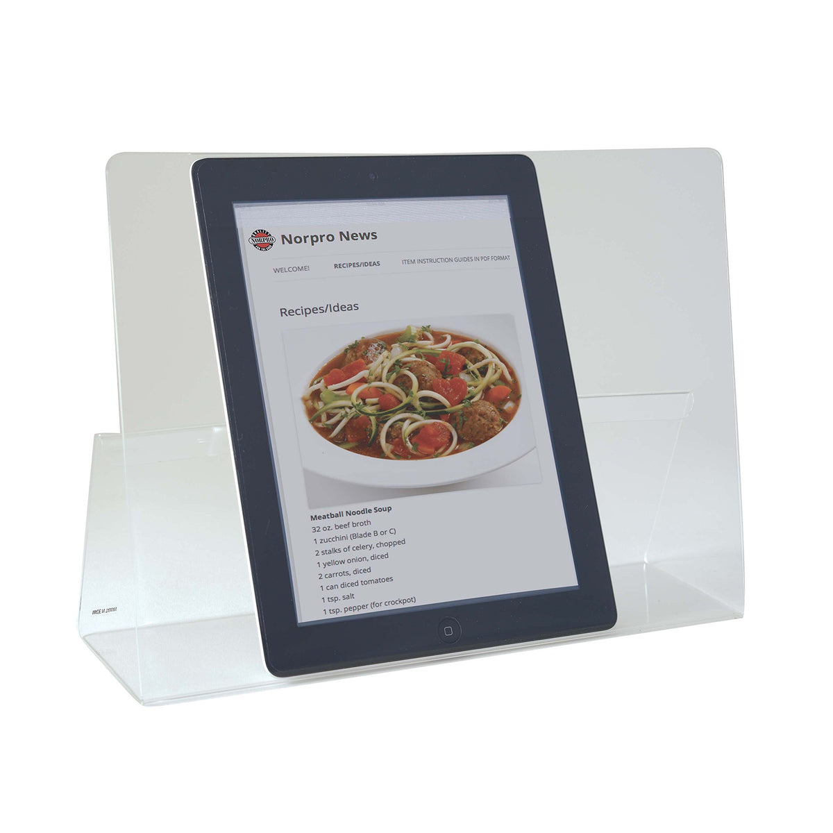 Norpro acrylic cookbook viewing angle support reduces need to touch pages