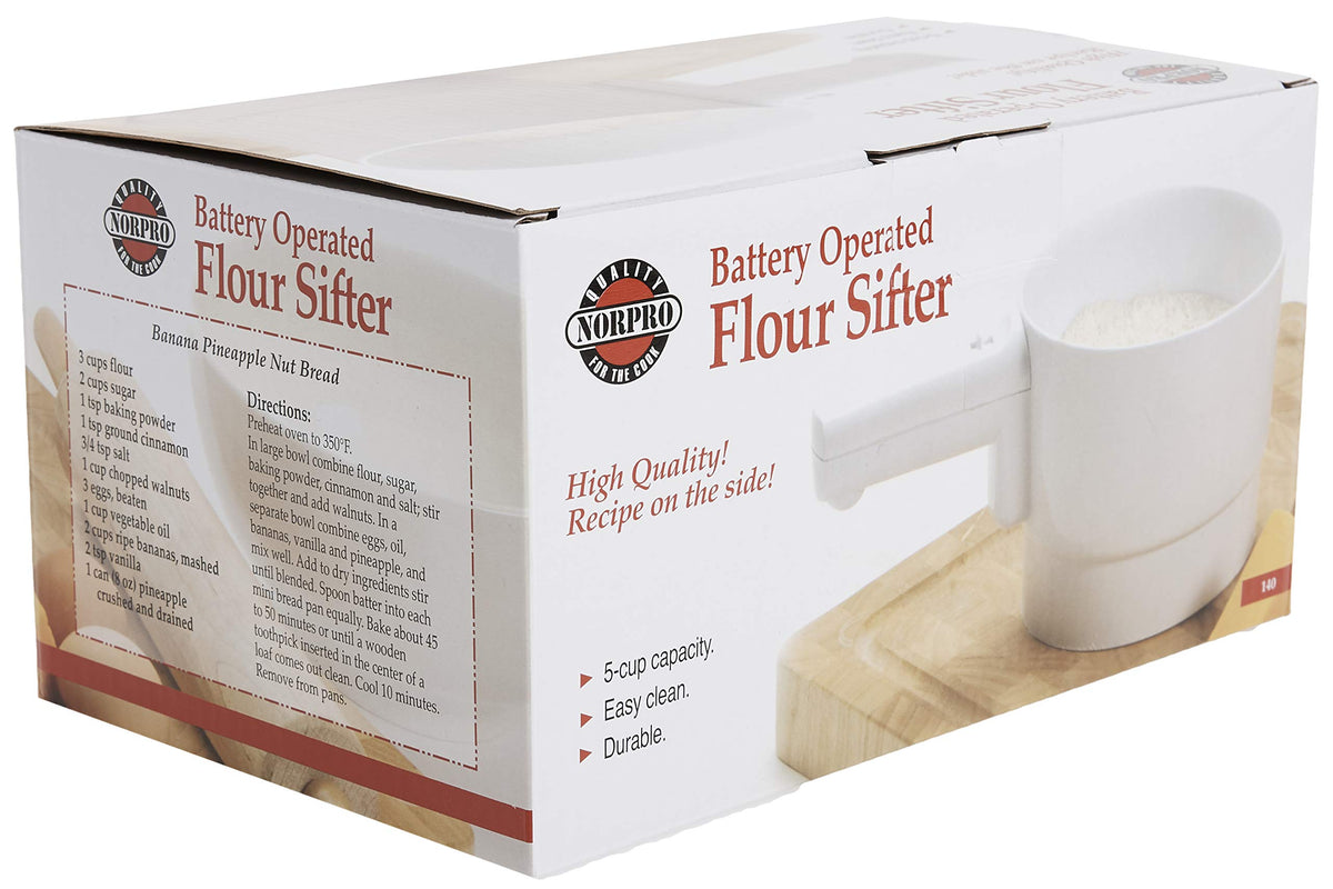Norpro sifter in a kitchen setting ready for baking tasks