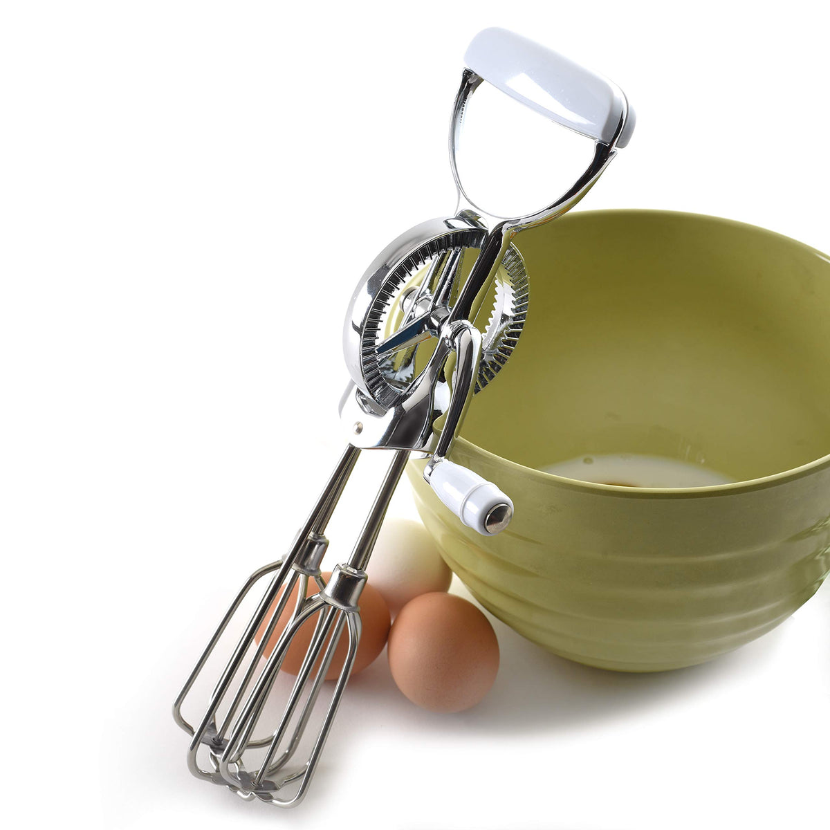 Norpro compact 12-inch hand mixer suitable for non electric whipping