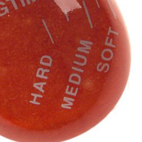 Norpro timer in pan with eggs to guide precise cooking