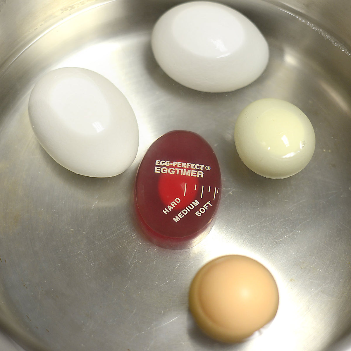 Norpro tip: rinse eggs in cold water for tender results