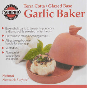 Norpro garlic baker in oven demonstrating oven safe cookware