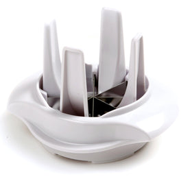 Norpro lemon-lime slicer in white compact design for quick wedges.