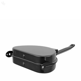 Norpro omelet pan enabling two dishes at once for breakfast efficiency.