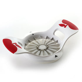 Stainless steel blades on Norpro Grip-Ez for clean cuts