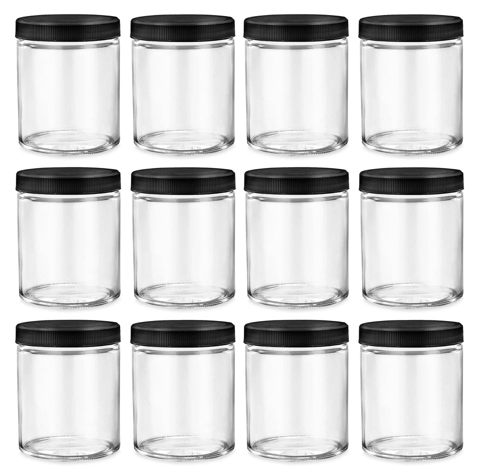 North Mountain Supply 6oz clear glass mason jar with straight sides, ideal for jams and crafts.