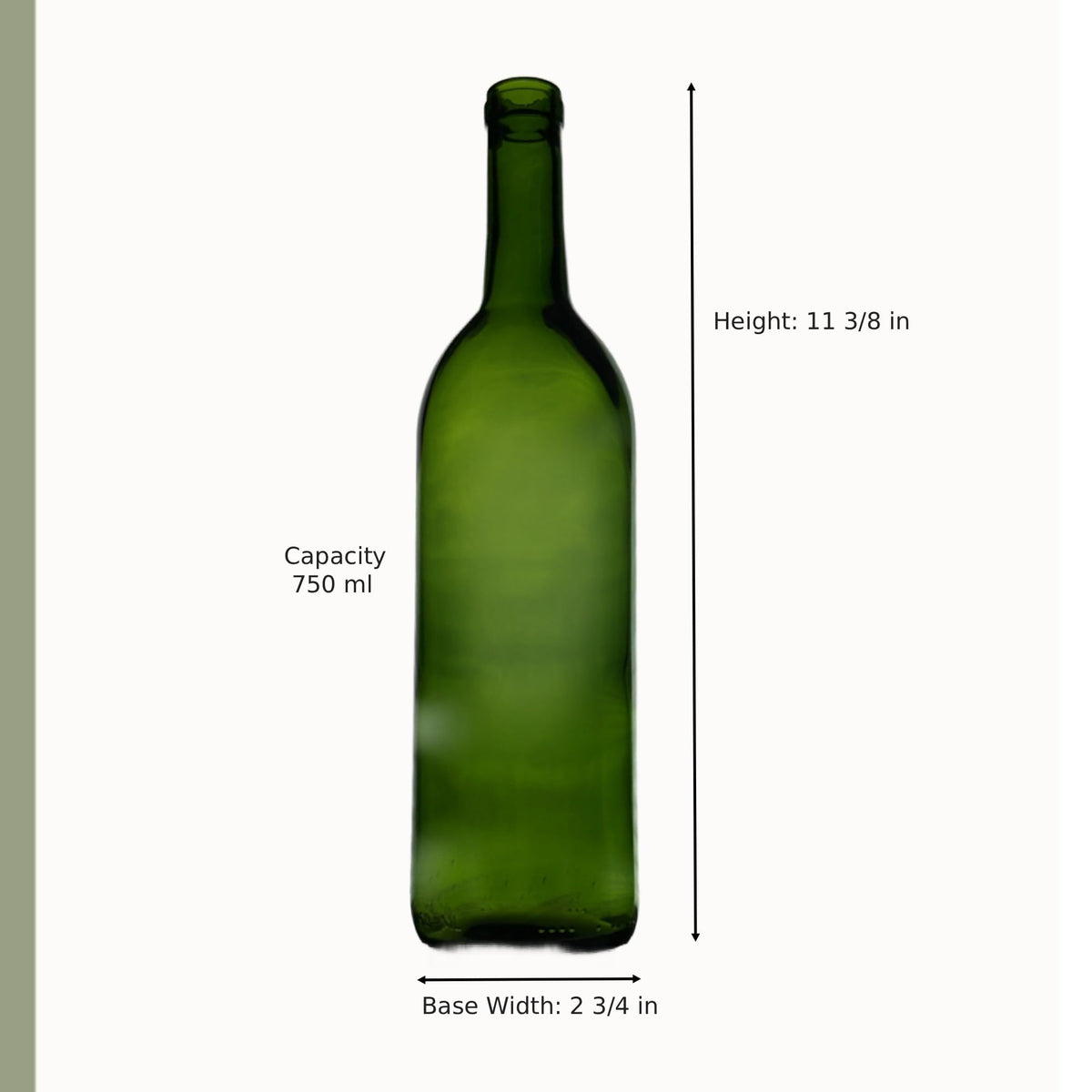 North Mountain Supply Bordeaux bottle with flat bottom for easy standing