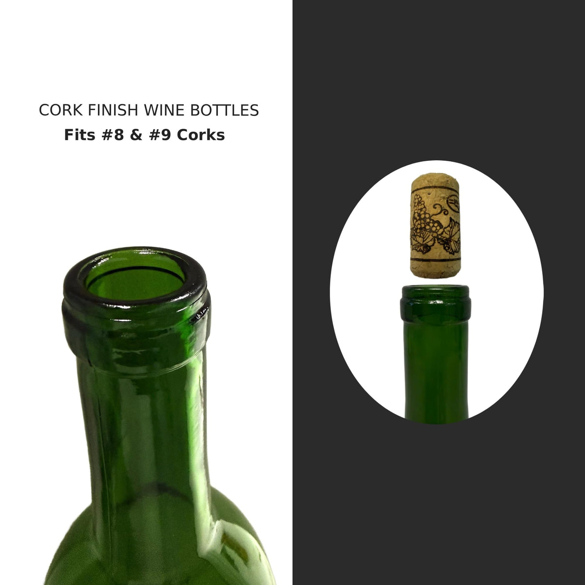 North Mountain Supply champagne green glass protects wine from light