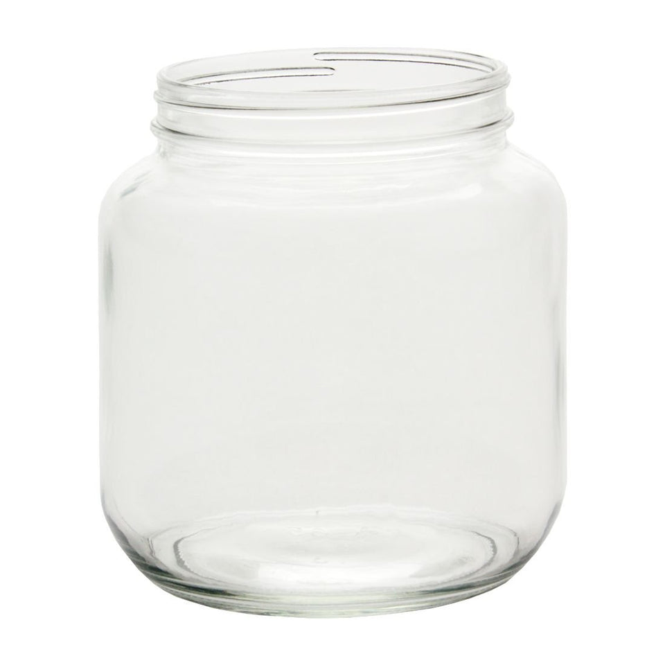 North Mountain Supply half-gallon wide-mouth jar with gold lid, ideal for bulk canning and fermentation.