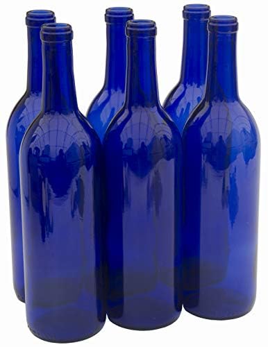 North Mountain Supply W5CB6 cobalt blue 750 ml Bordeaux bottle ideal for Riesling and DIY projects