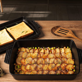 Northriver Casting rectangular Dutch oven base showing spacious interior.