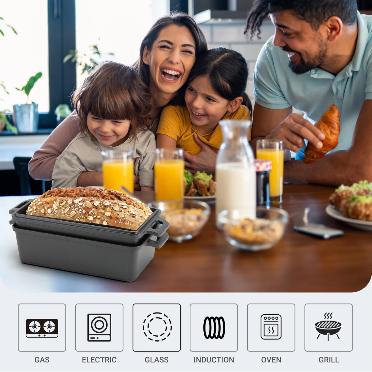 Northriver Casting stackable design saves kitchen space in storage.