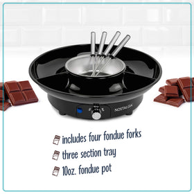 Nostalgia 3-section serving tray keeps dippables organized for dipping