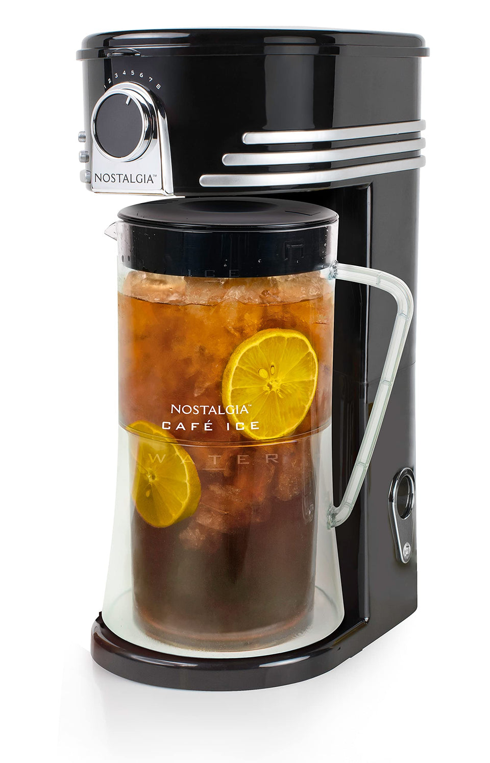 Nostalgia 3-quart pitcher with double-wall insulation preserves cold beverages.
