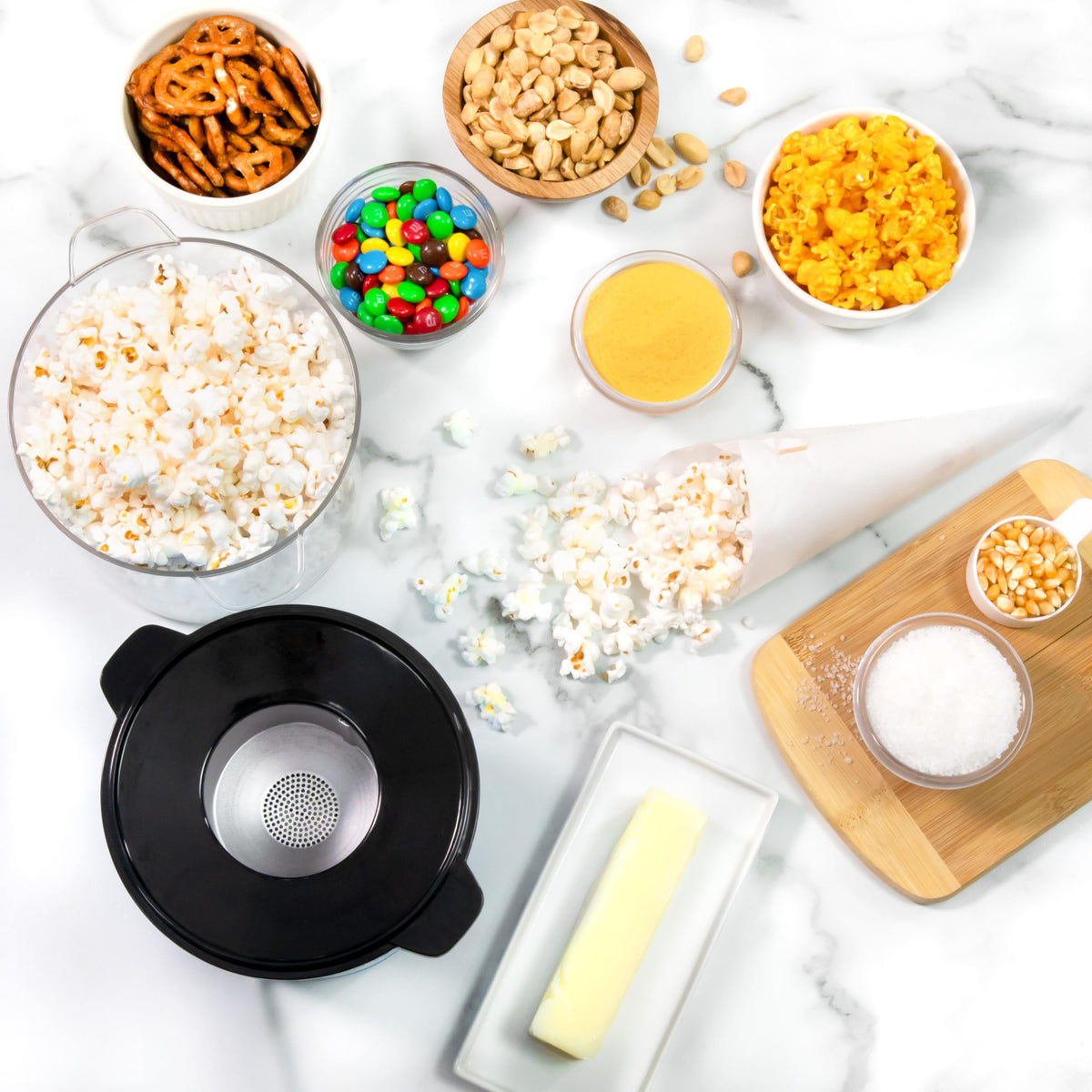 Nostalgia kernel measuring cup helps portion kernels for consistent results