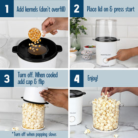 Nostalgia oil-free popcorn is a light, tasty snack for any time