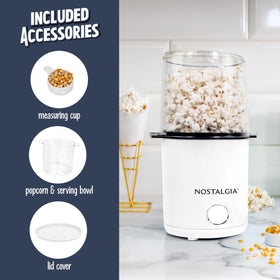 Nostalgia machine shown with popped corn ready to serve