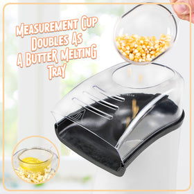 Nostalgia Air Popper with popcorn bowl ready for serving fresh popcorn.
