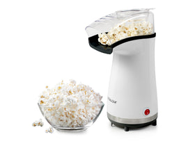 Nostalgia Air Popper top view showing compact countertop design for quick family snacks.