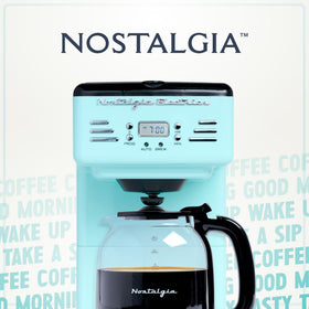 Nostalgia Aqua reusable filter basket simplifies cleanup and brewing.