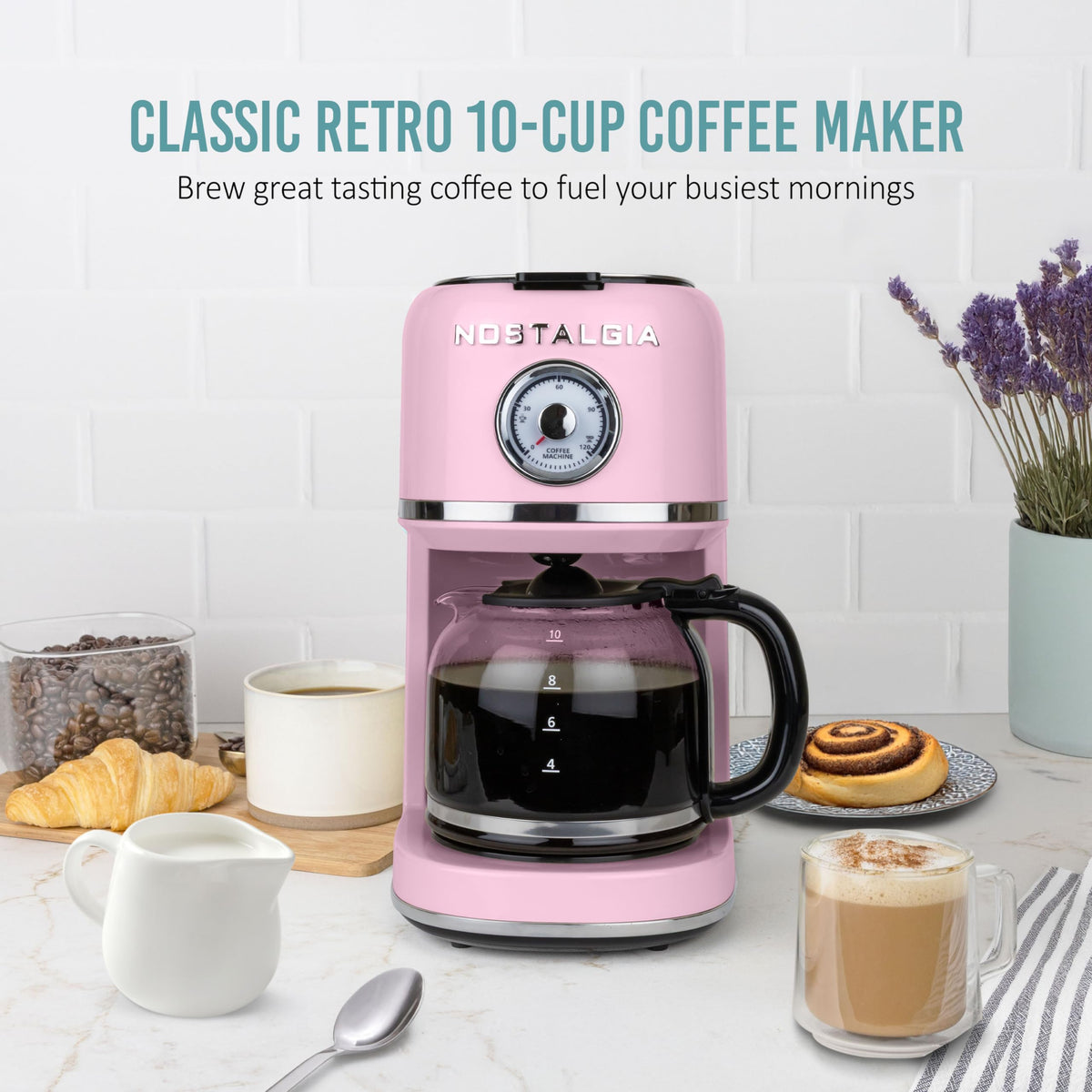 Nostalgia auto-shut-off 2-hour timer protects energy and safety.