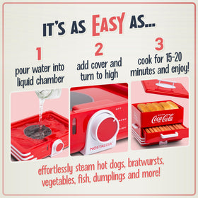 Nostalgia steamer bun warmer keeps 6 buns soft and warm.