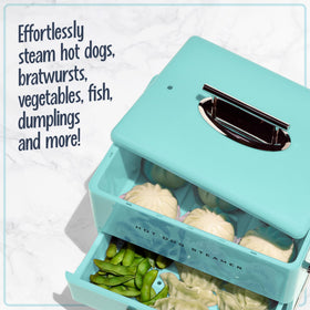 Nostalgia steamer includes water window, enabling easy monitoring of water level.