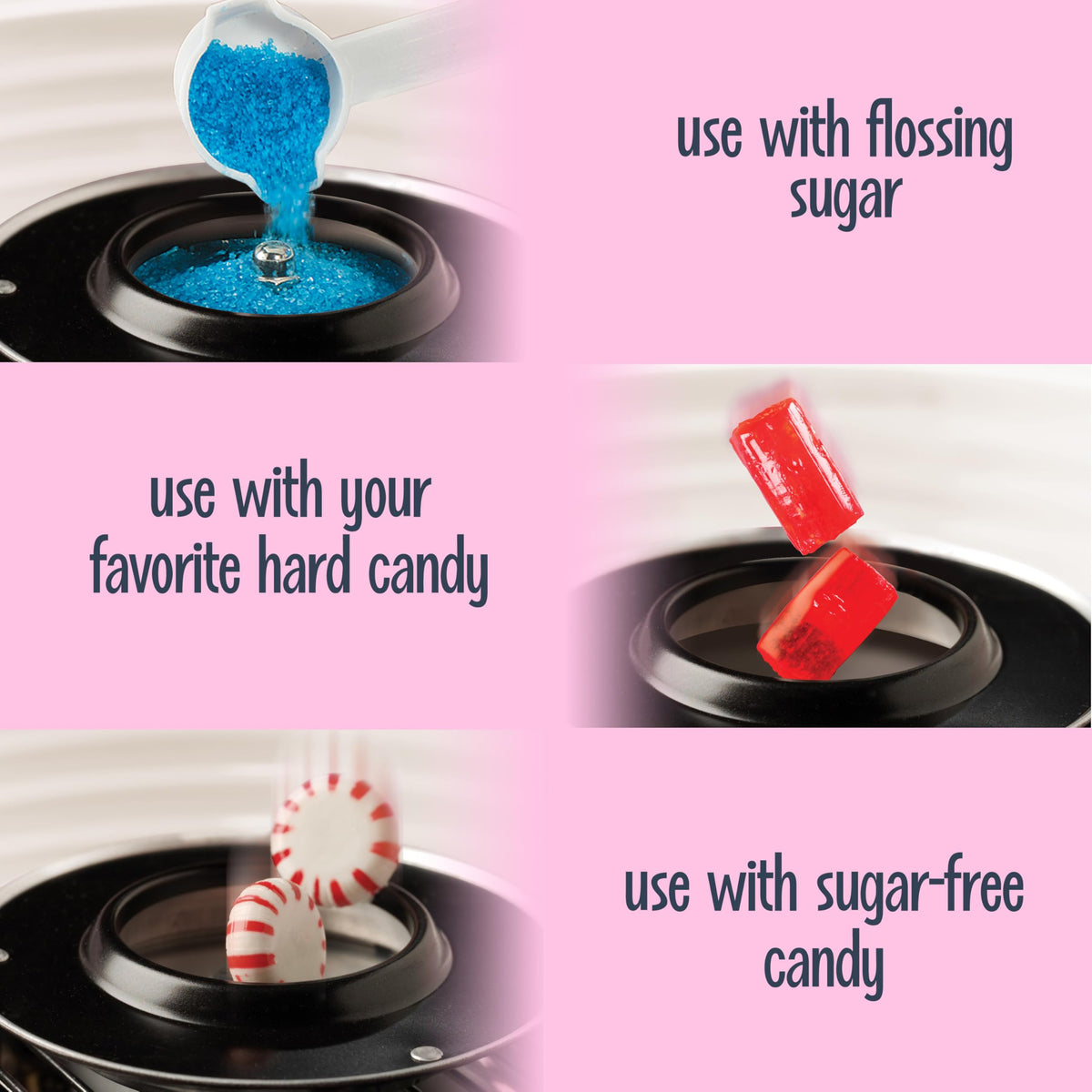 Nostalgia cotton candy machine on a countertop fits compact kitchens