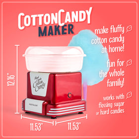 Nostalgia cotton candy machine side view highlighting stable suction feet.