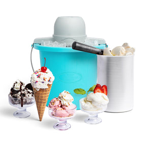 Nostalgia electric ice cream maker front view for quick, customizable frozen treats.