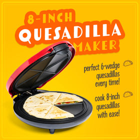 Nostalgia Extra Stuffing Latch adjusts for thin or thick quesadillas.